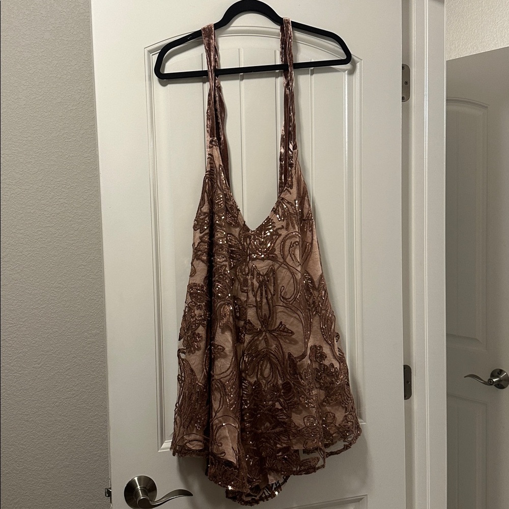 Free People Bronze Sequin Dress